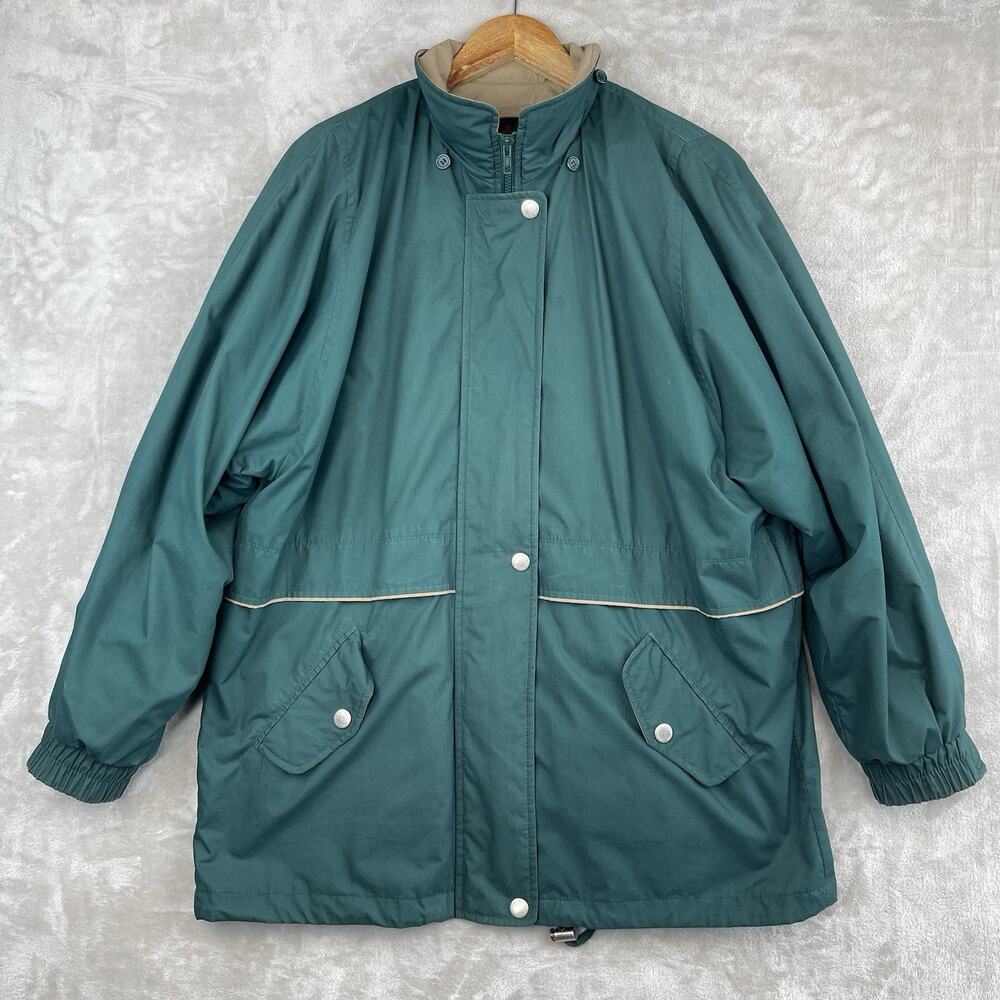Vintage London Fog Men's Large Green Quilted Chore Jacket 90s Utility Gorpcore - Picture 4 of 16
